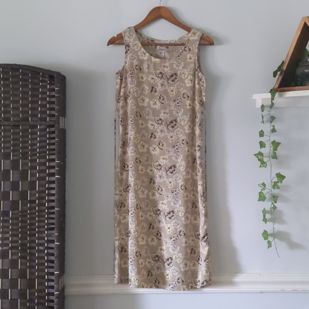 Casual Corner Floral Beige Dress